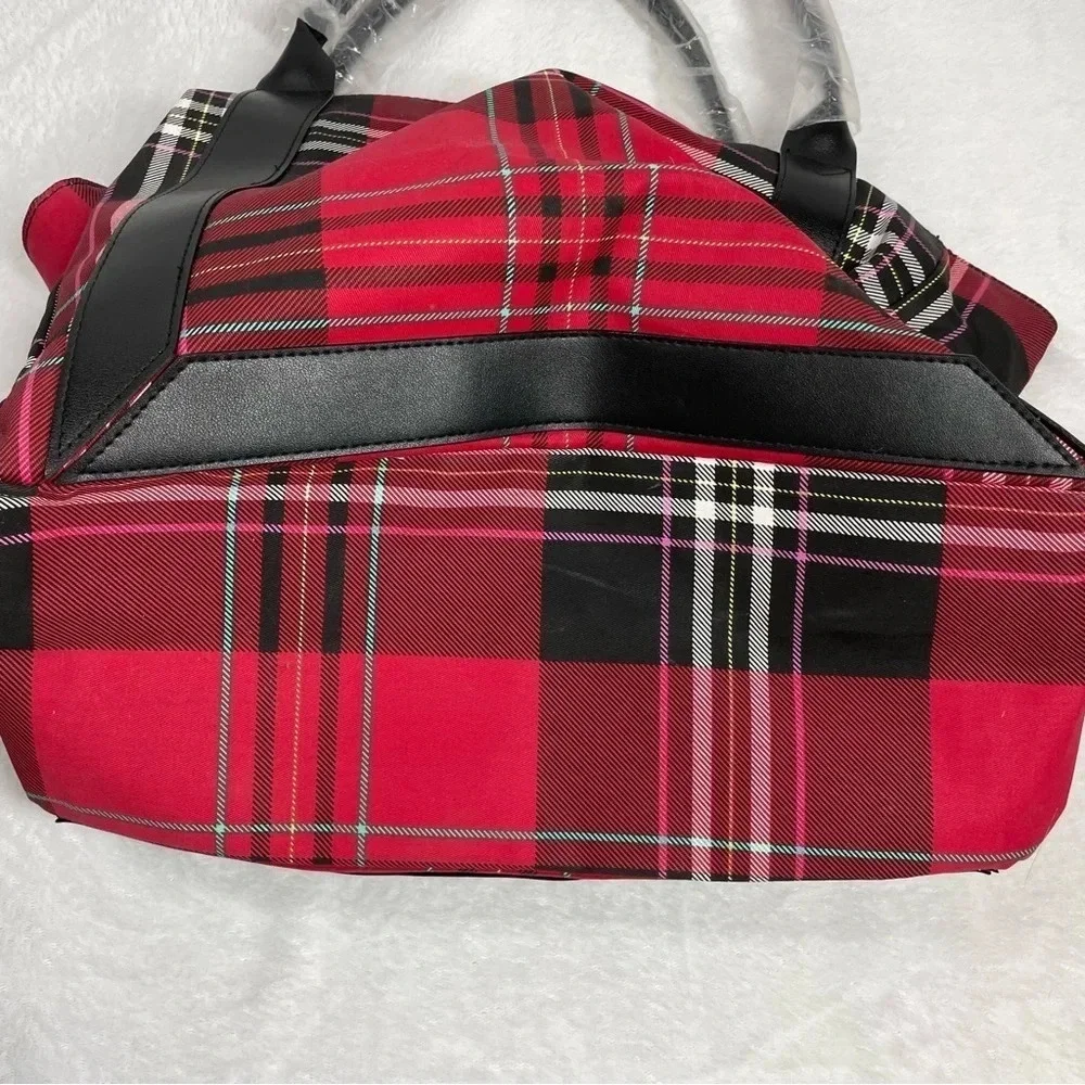 Victoria’s Secret Tote Bag Red and Black Plaid - Picture 9 of 10